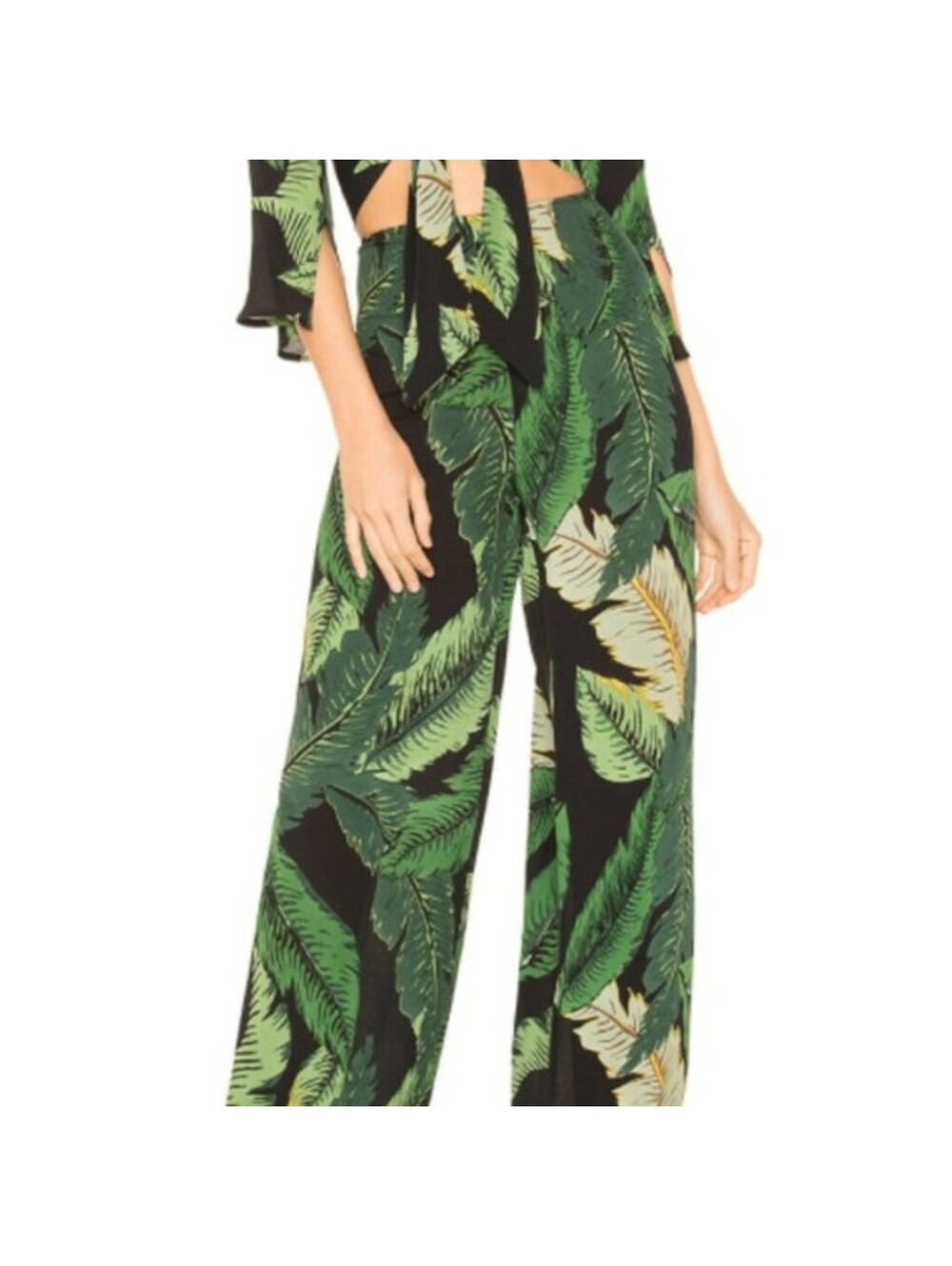 Beach Riot Celeste Tropical Palm Leaf Wide Leg Pants Jumpsuit Separates XS